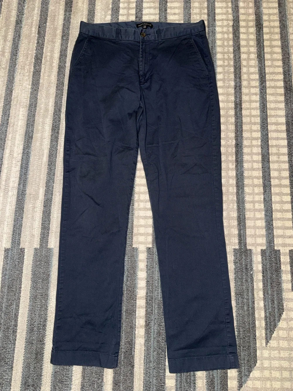 J.Crew Flex Men's Navy Casual Chino Pants 32x34 Straight Leg Flat Front